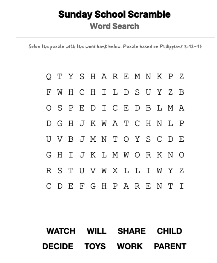 Are You Exercising Your Faith? word-search